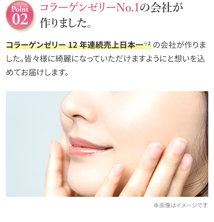 Ponit02:コラーゲンゼリーNo.1の会社が作りました。