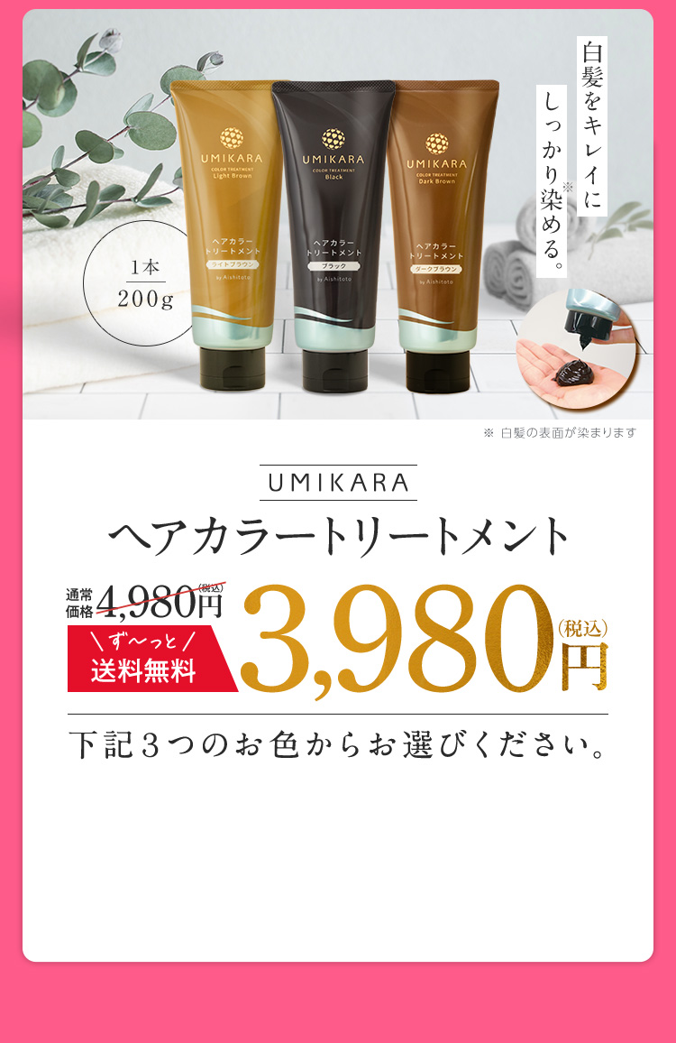 ヘアカラートリートメント3,980円