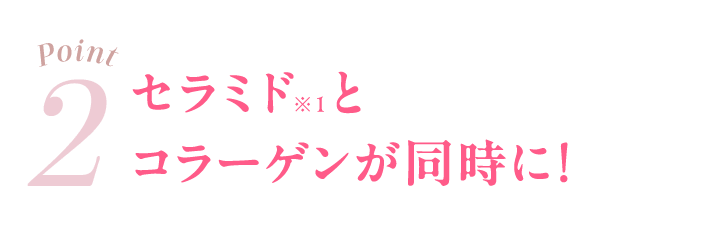 02 セラミド※1とコラーゲンが同時に！